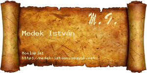 Medek István névjegykártya