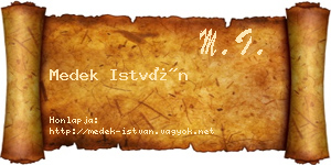 Medek István névjegykártya